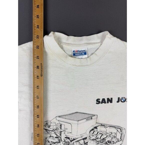 Rare Vintage 80s BMW San Jose California Ride Safely Hanes Small Tee Thrashed T - Picture 15 of 15